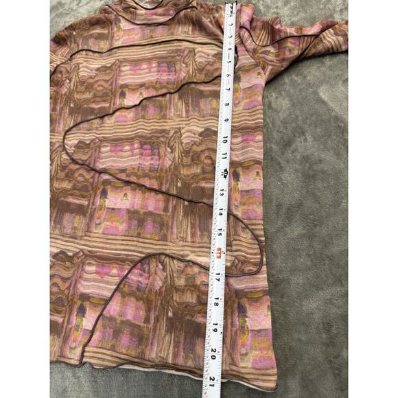 Paloma Wool Cometa Top Long Sleeve Dark Pink Abstract Swirl Print Size Small - Picture 10 of 14